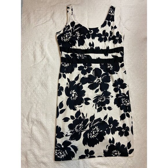 Jolibel Petite Women's Black Floral Print Sleeveless Shift Cotton Dress … - Picture 2 of 11